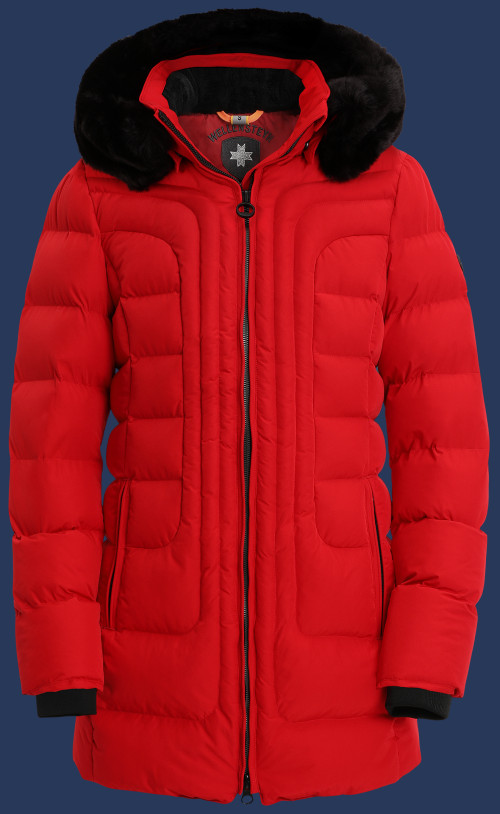 Damen Mäntel Belvitesse Long, PolyAirLite, Red Winter BVDL-44-RD-GRÖßE