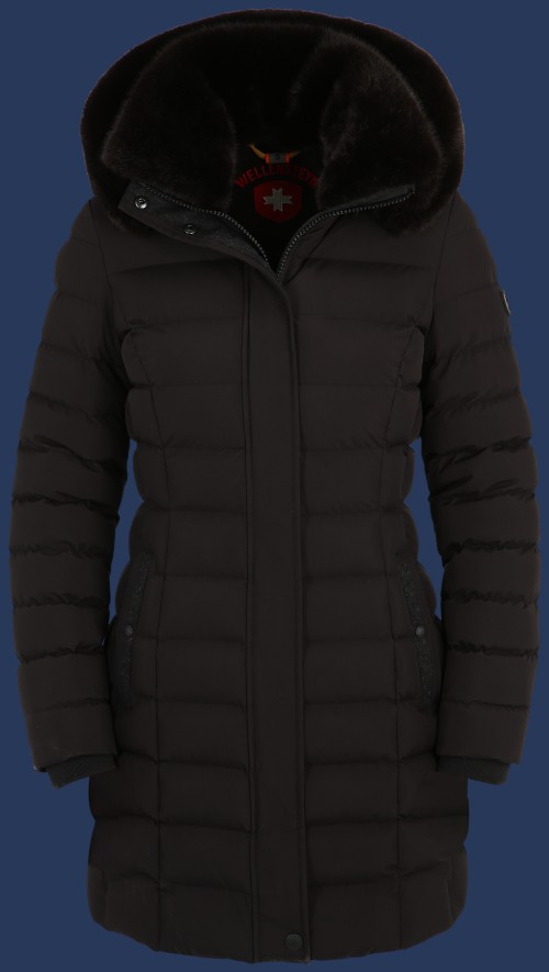 Damen Mäntel Santorin Long, FourStreAirTec, Schwarz Winter SANL-565-SW-GRÖßE