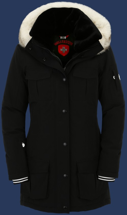 Damen Mäntel Schneelastic, SeSilEstAirTec, Schwarz Winter SNEL-994-SW-GRÖßE