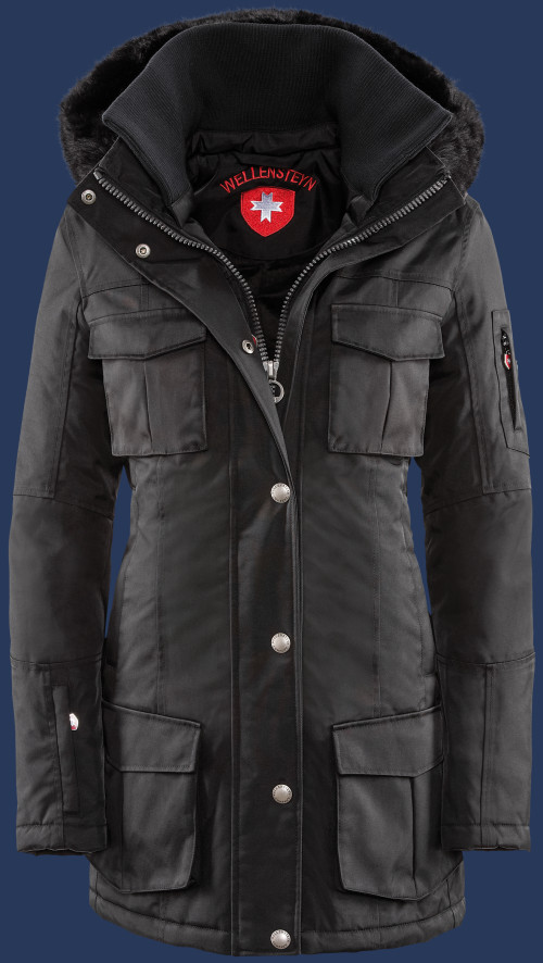 Damen Mäntel Schneezauber, RainbowAirTec, Schwarz Winter SZ-66-SW-GRÖßE