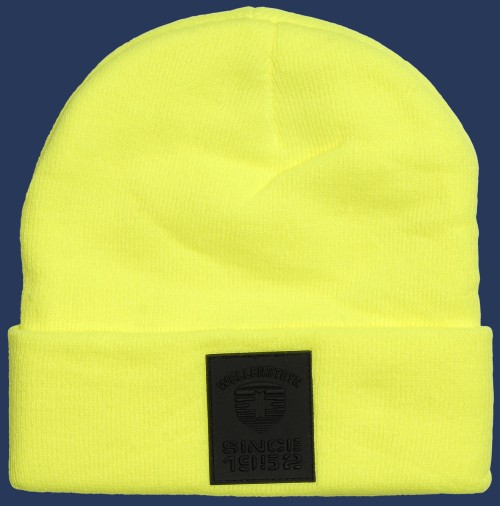 Damen Mützen BEN Badge Long Hat, Classicstrick, Neonyellow Winter BBLH-105-NYE-GRÖßE