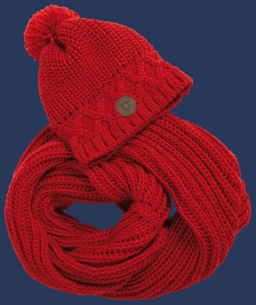 Damen Mützen Kampen, Acryl, Red Winter KMP-109-RD-GRÖßE