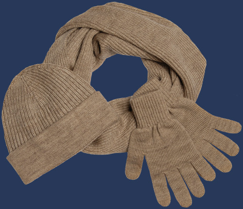 Damen Mützen Winter-Wonderland Set, Classicstrick, Camel Winter WWS-105-CA-GRÖßE