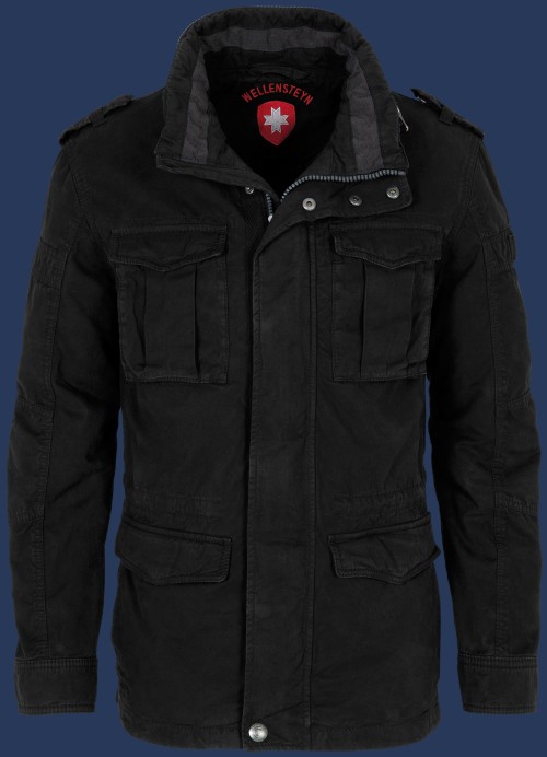 Herren Jacken Colonel, RockCotton, Schwarz Sommer CONE-888-SW-GRÖßE