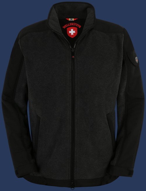 Herren Jacken Jet-Jacke, MicroFleece, Melange/Schwarz Winter JJ-10-MES-GRÖßE