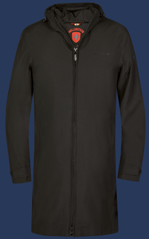 Herren Mäntel Clearwater Men Long, MiStretchAirTec, Schwarz Sommer CLEML-1056-SW-GRÖßE