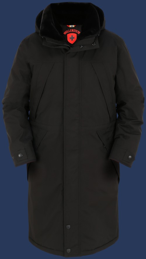 Herren Mäntel Eismantel, FourStreAirTec, Schwarz Winter EM-565-SW-GRÖßE