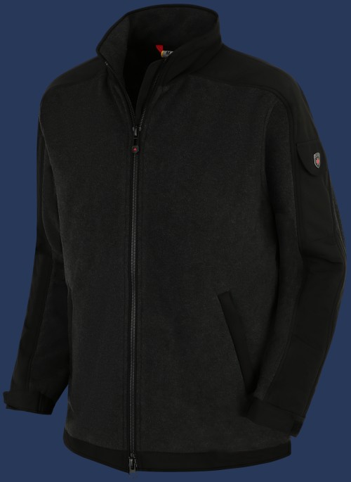 Herren Jacken Jet-Jacke, MicroFleece, Melange/Schwarz Winter JJ-10-MES-GRÖßE Herren Jacken Jet-Jacke, MicroFleece, Melange/Schwarz Winter JJ-10-MES-GRÖßE